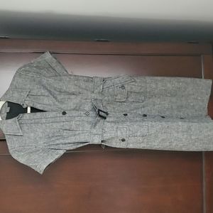 Ann Taylor, gray, button up dress.